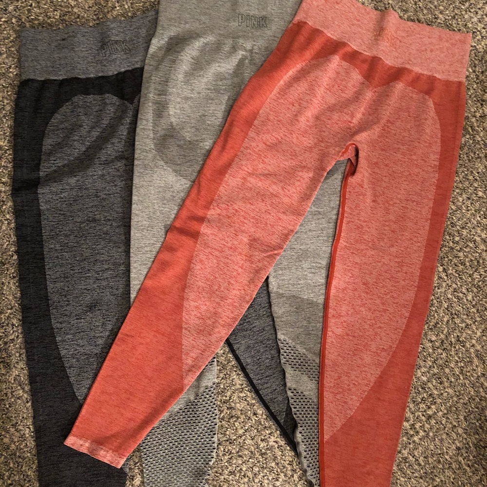 3 seamless PINK leggings
